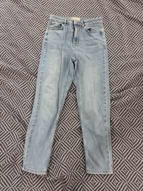 Light Blue Women’s High-Rise Straight Jeans cropped